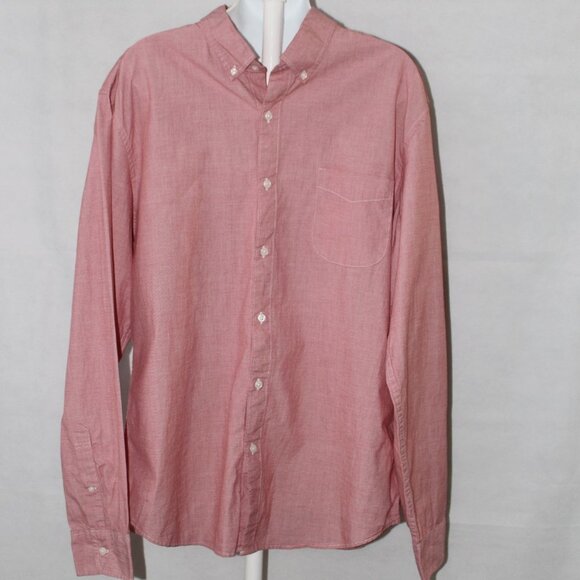 J. Crew Secret Wash Shirting Stretch Men's Pink Slim Long Sleeve Button Down XL - Picture 1 of 9